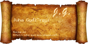 Juha Györgyi névjegykártya